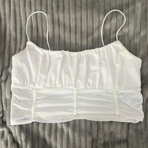 Cropped Tank with Mesh Boddice